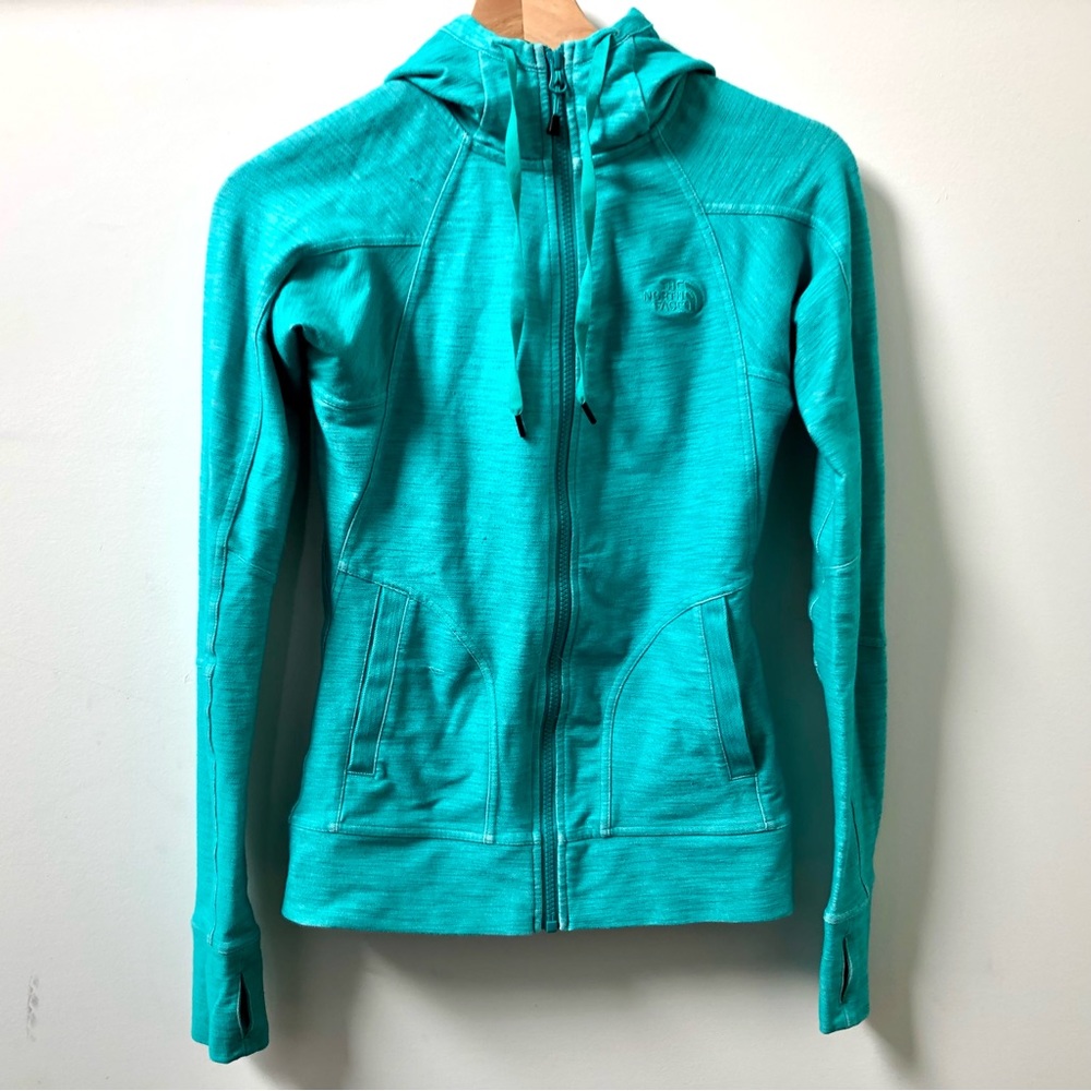 Teal Stretch North Face hoodie